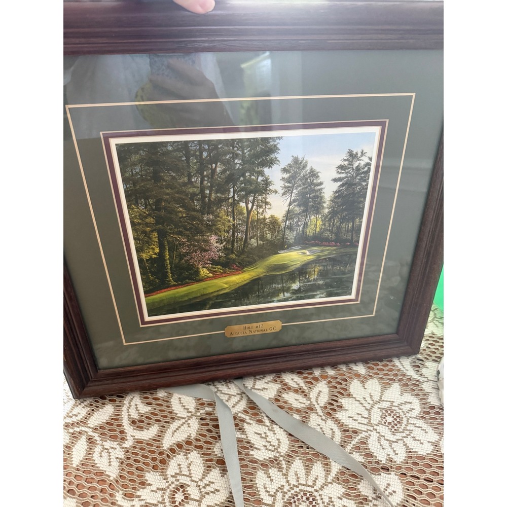 Augusta National GC Hole 12 Framed Print Masters Golf Wall Art 20.5x16.5
